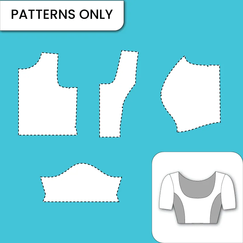 Back Boat and Front Deep Neck Princess Cut Without Belt paper pattern